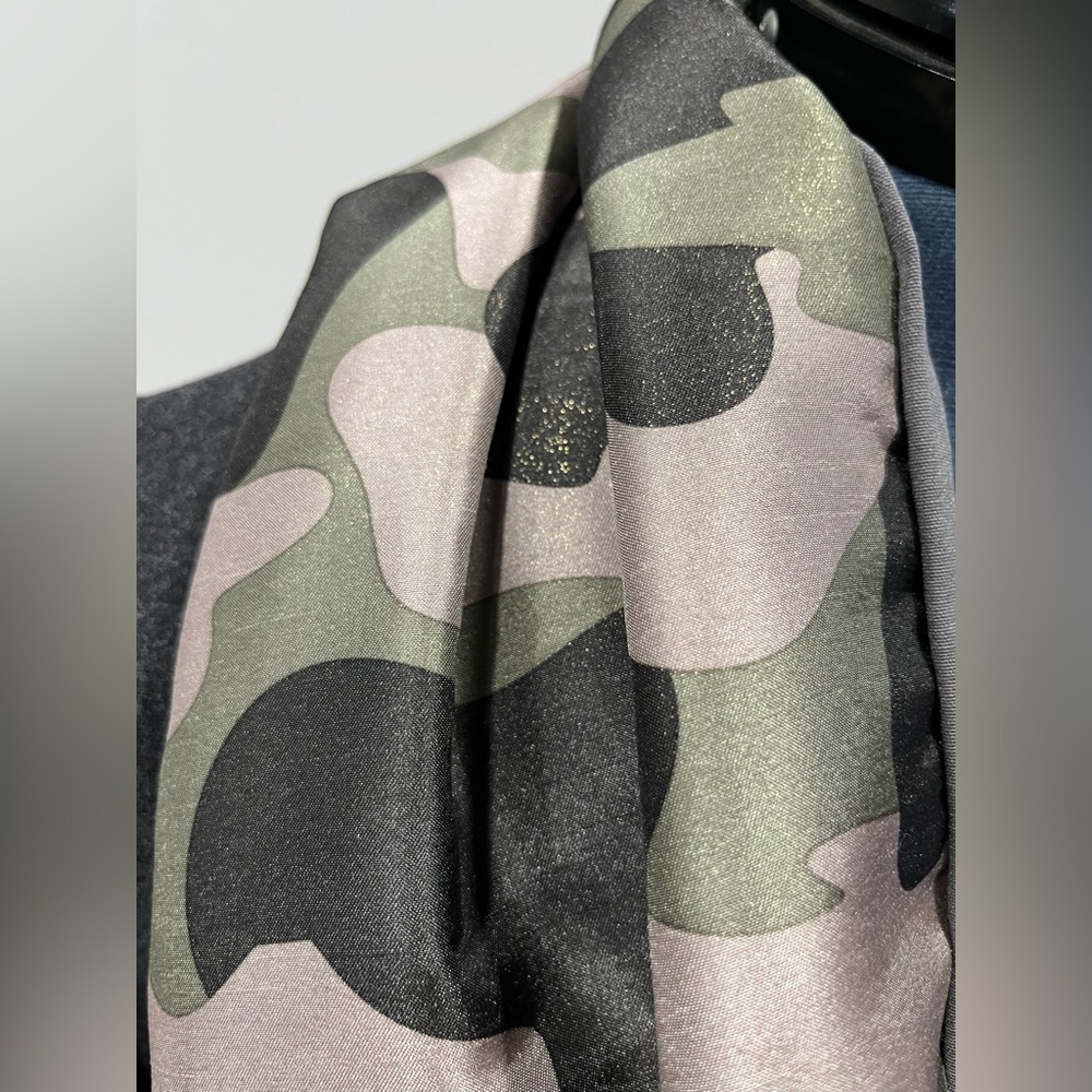 Grey/Green Army Fatigue Print Double Sided Adult Infinity Scarf